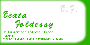 beata foldessy business card
