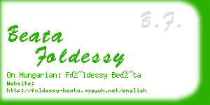 beata foldessy business card